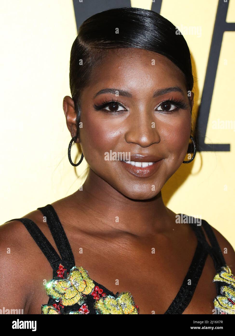 HOLLYWOOD, LOS ANGELES, KALIFORNIEN, USA - 22. MÄRZ: Carlacia Grant kommt bei der Vanities Party: A Night for Young Hollywood an, veranstaltet von Vanity Fair, die am 22. März 2022 im Musso und Frank Grill in Hollywood, Los Angeles, Kalifornien, USA, stattfand. (Foto von Xavier Collin/Image Press Agency) Stockfoto