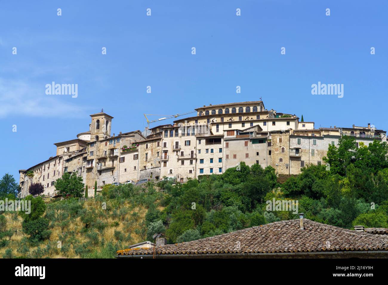 Ansicht von Contigliano, Altstadt in der Provinz Rieti, Latium, Italien Stockfoto