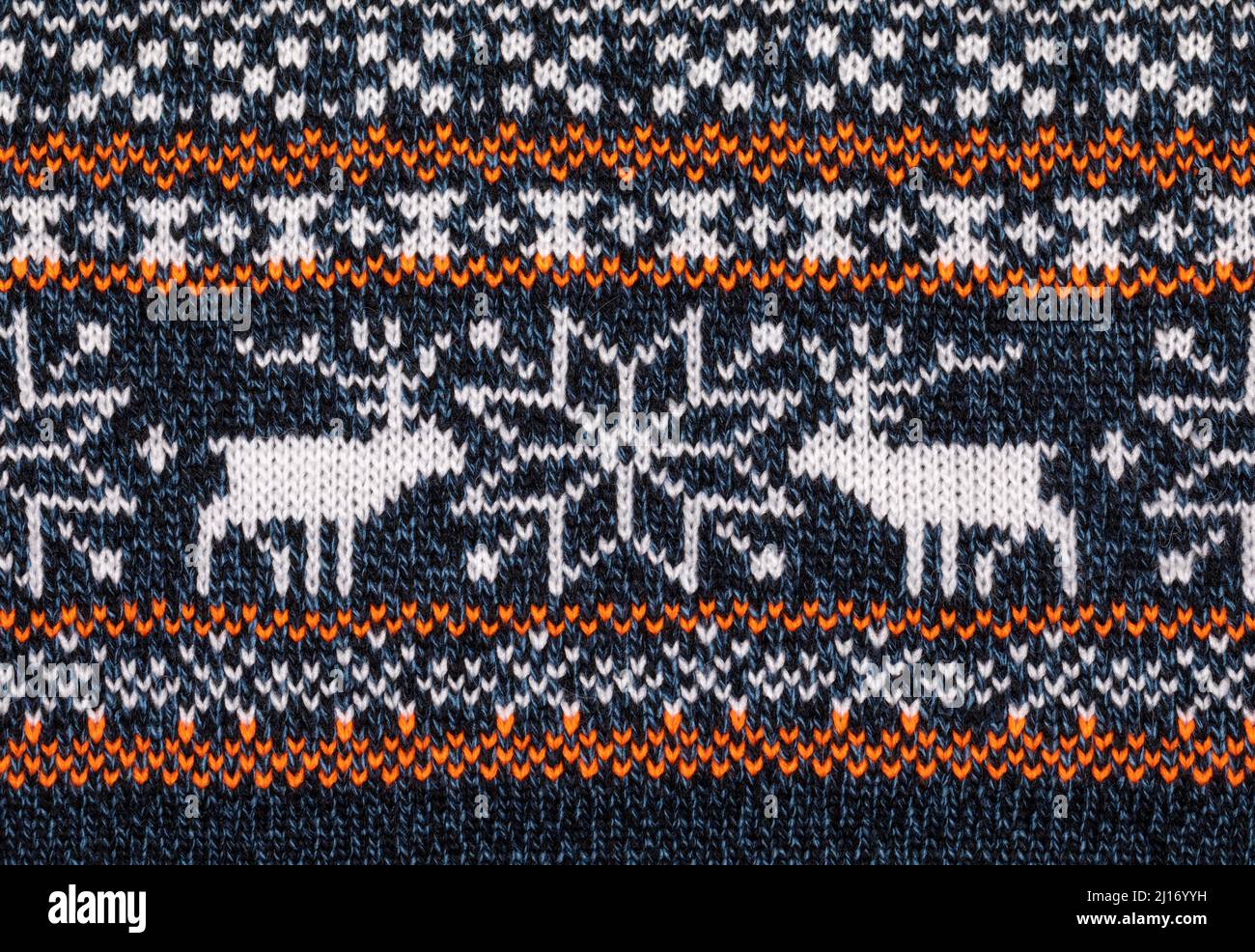 Sweatshirt-Qualität mit norwegischer Strickrose (Selburose) und Elchschmuck Stockfoto