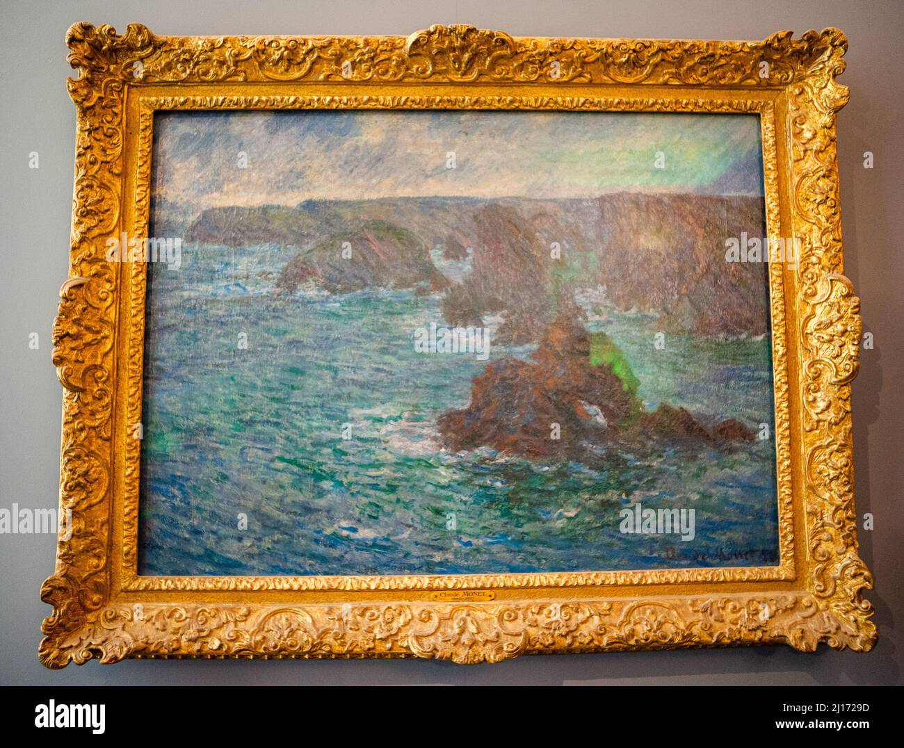Paris, Frankreich, innen, Nahaufnahme, Rodin Museum, Gemälde von Claude Monet, musee rodin paris, Seascape, Impressionisten Gemälde Stockfoto