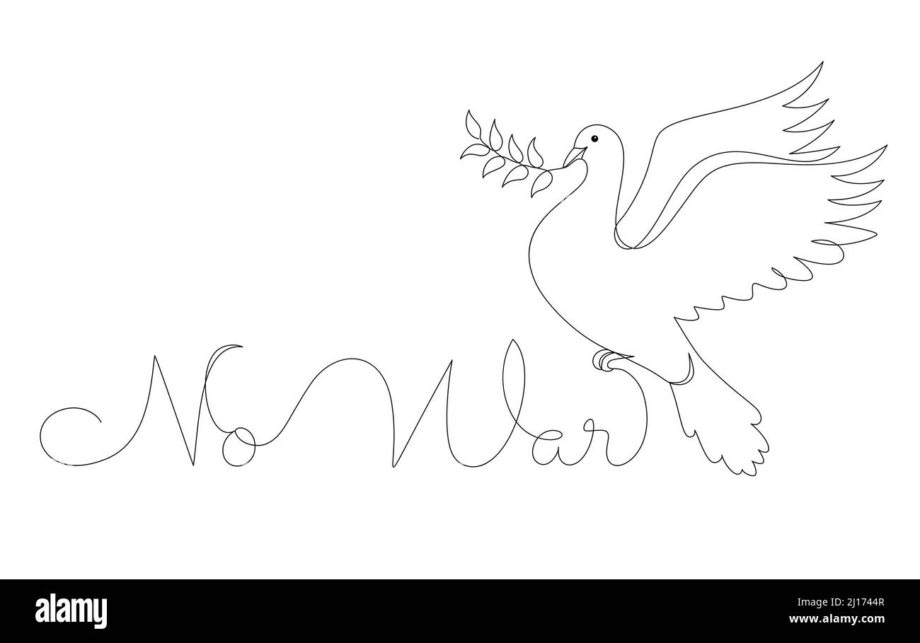 Taube in einem modernen abstrakten einzeiligen Stil. Stock Vektor