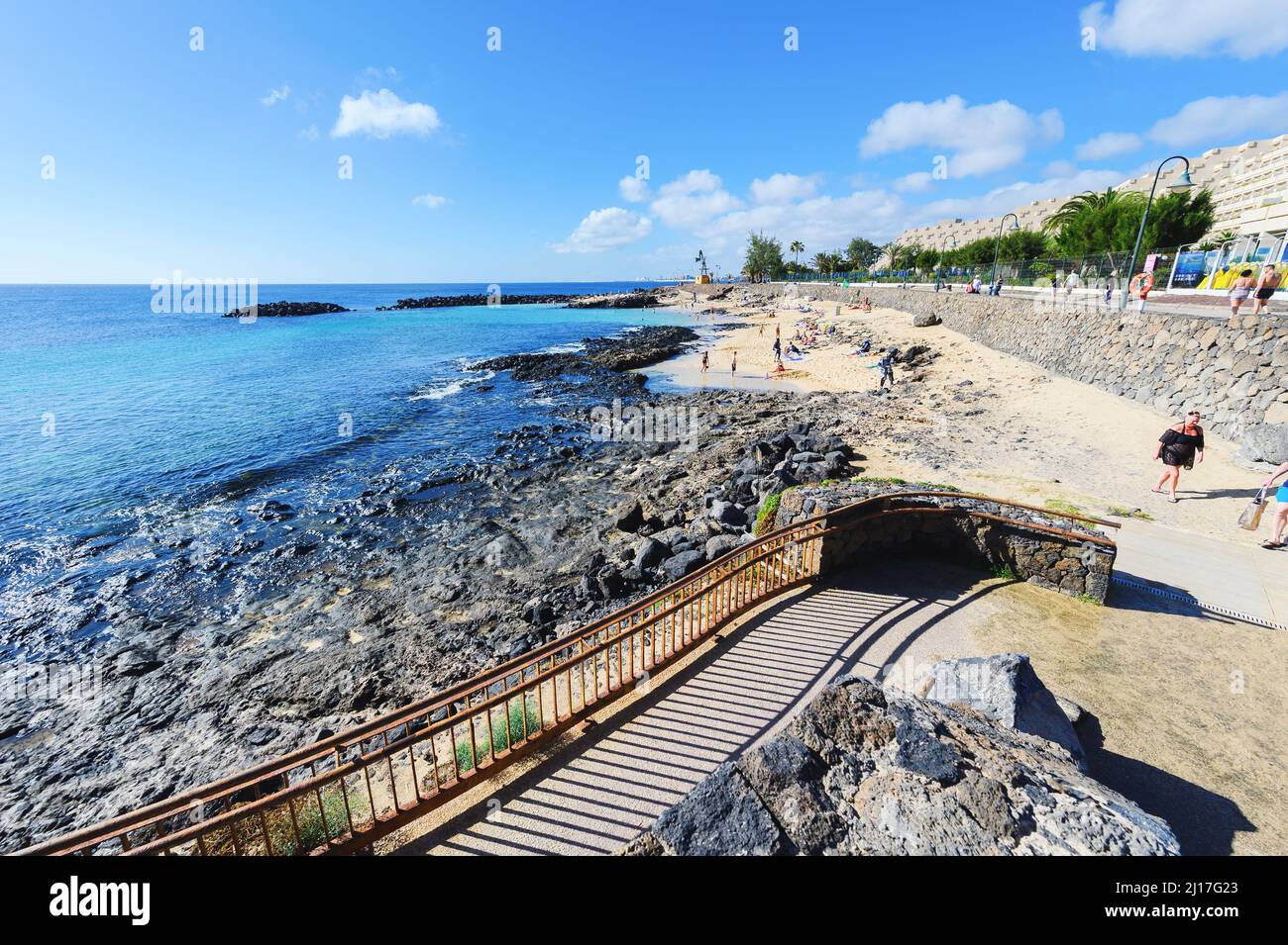 Strand Playa Jablillo, in Costa Teguise, Lanzarote Stockfoto