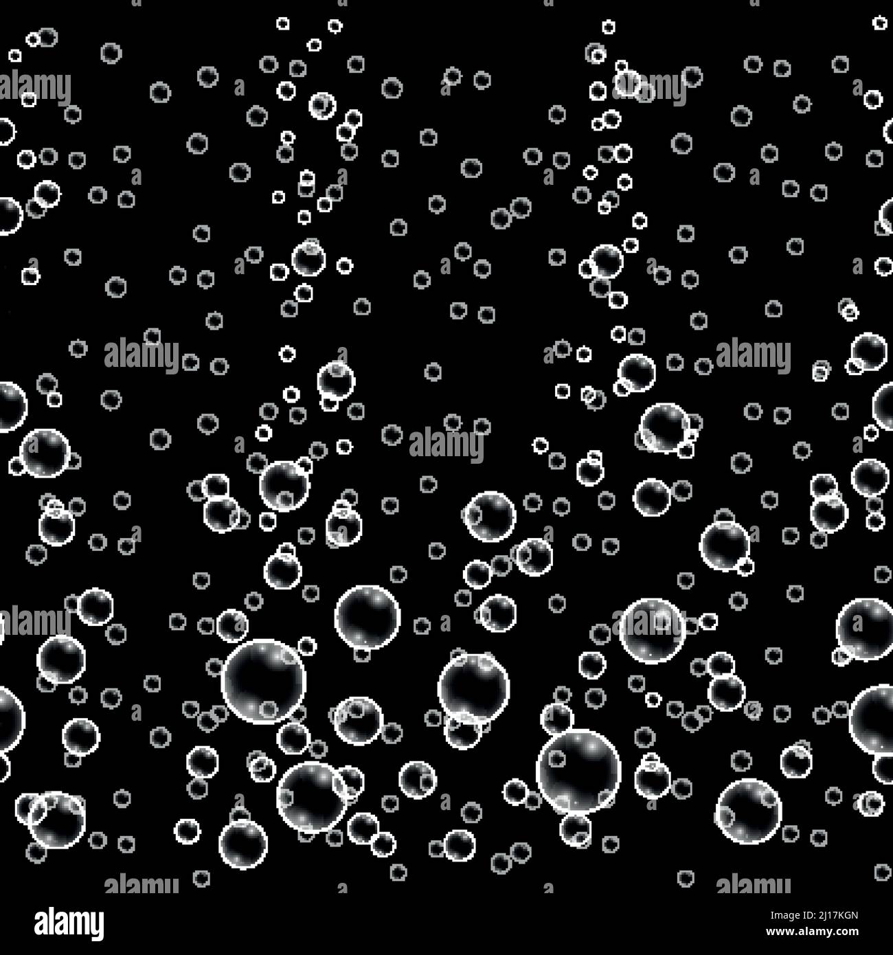 Luftblasen nahtloses Muster. Realistische Luft im flüssigen Hintergrund Stock Vektor