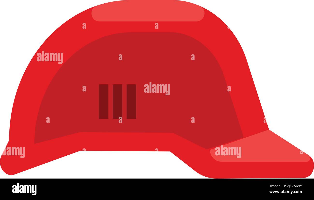 Roter Hut. Sicherheitssymbol des Kopfes. Gefährliche Arbeit Stock Vektor