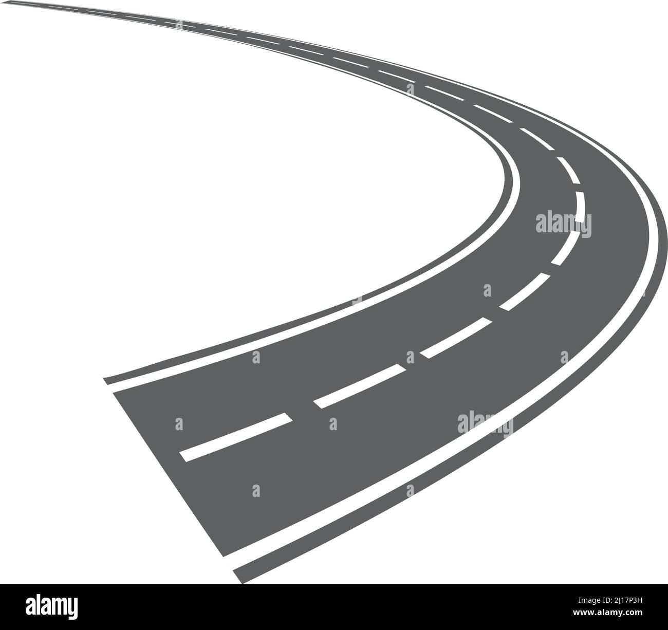 Straßenverlauf. Runde Drehung. Fahrweg Stock Vektor