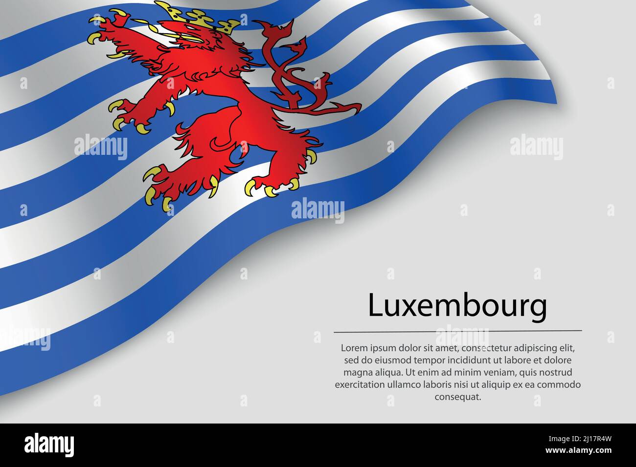 Die Flagge von Luxemburg ist eine Region von Belgien. Banner- oder Ribbon-Vektorvorlage Stock Vektor