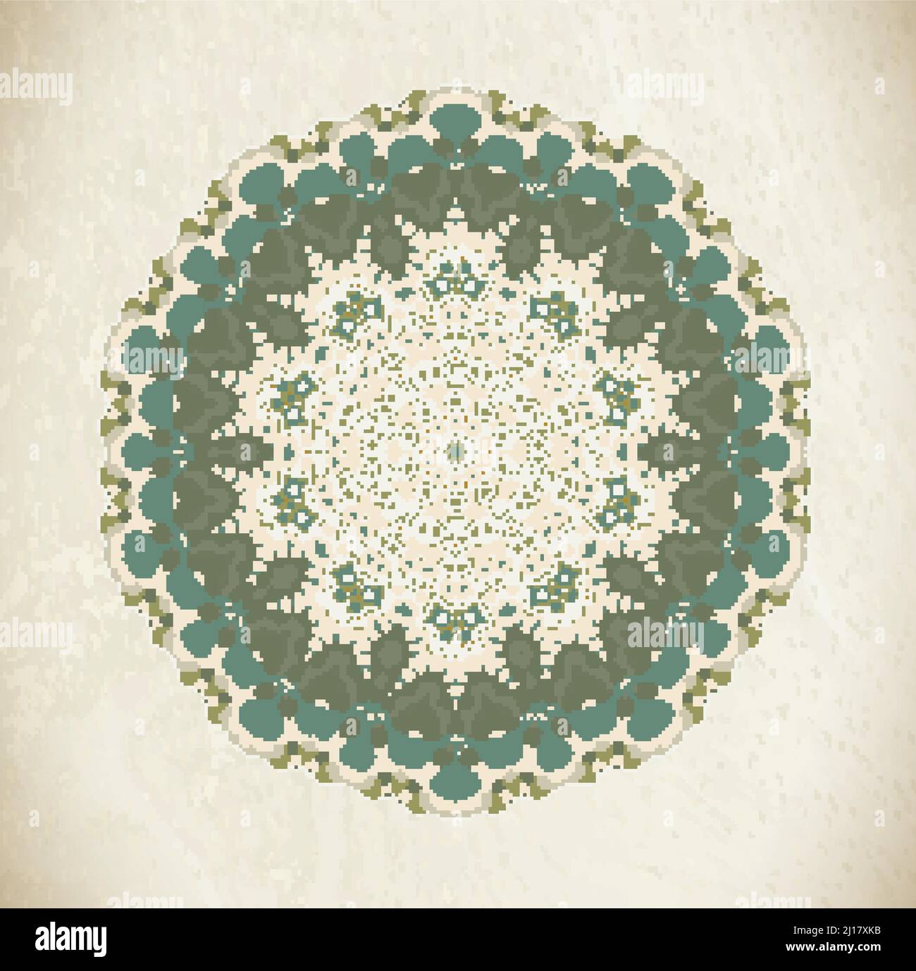 Grünes Mandala. Runde Ornament Muster isoliert Stock Vektor