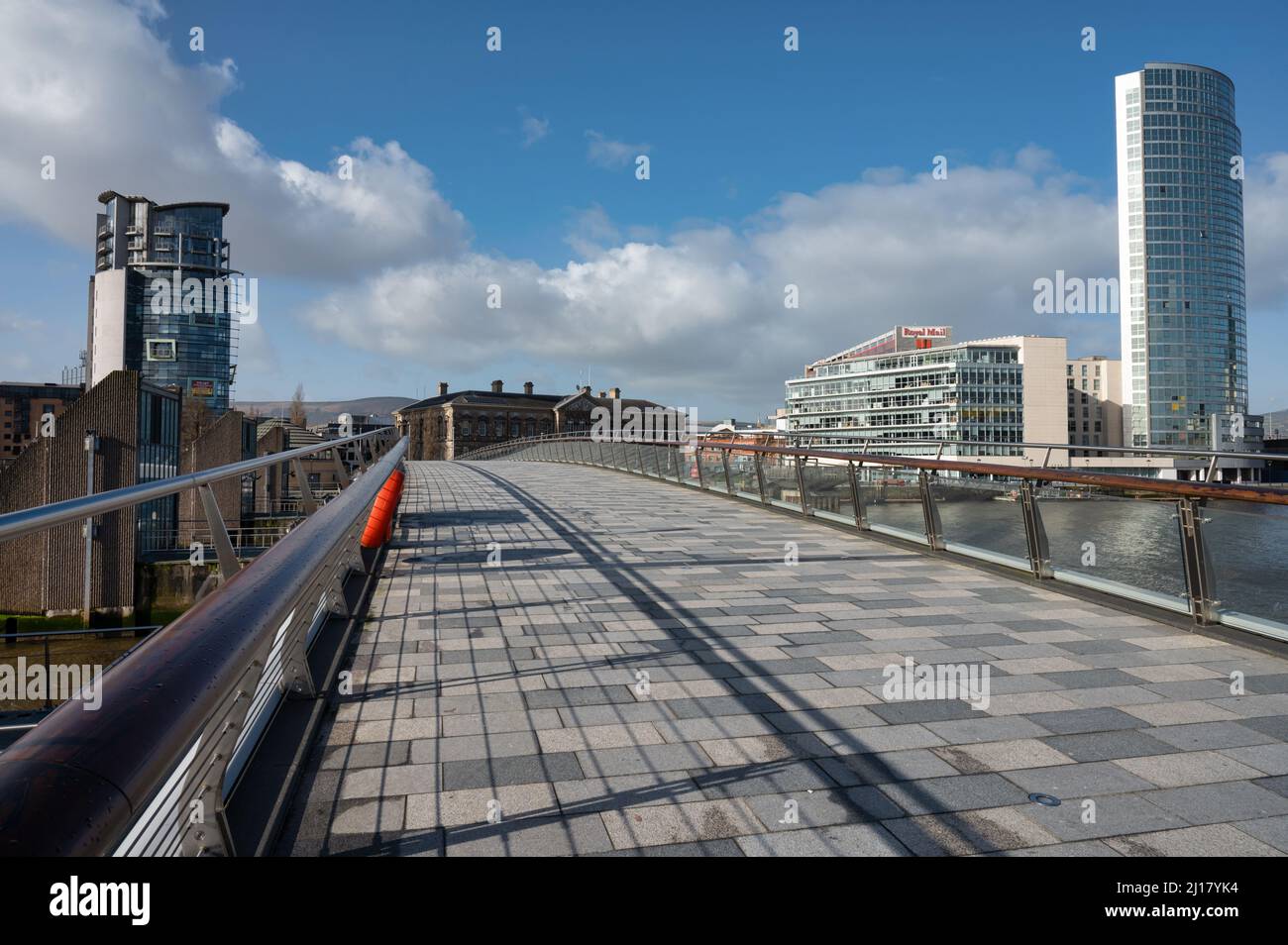 Belfast, Großbritannien – 21. Februar 2022: Das Lagan Weir in Belfast Nordirland. Stockfoto