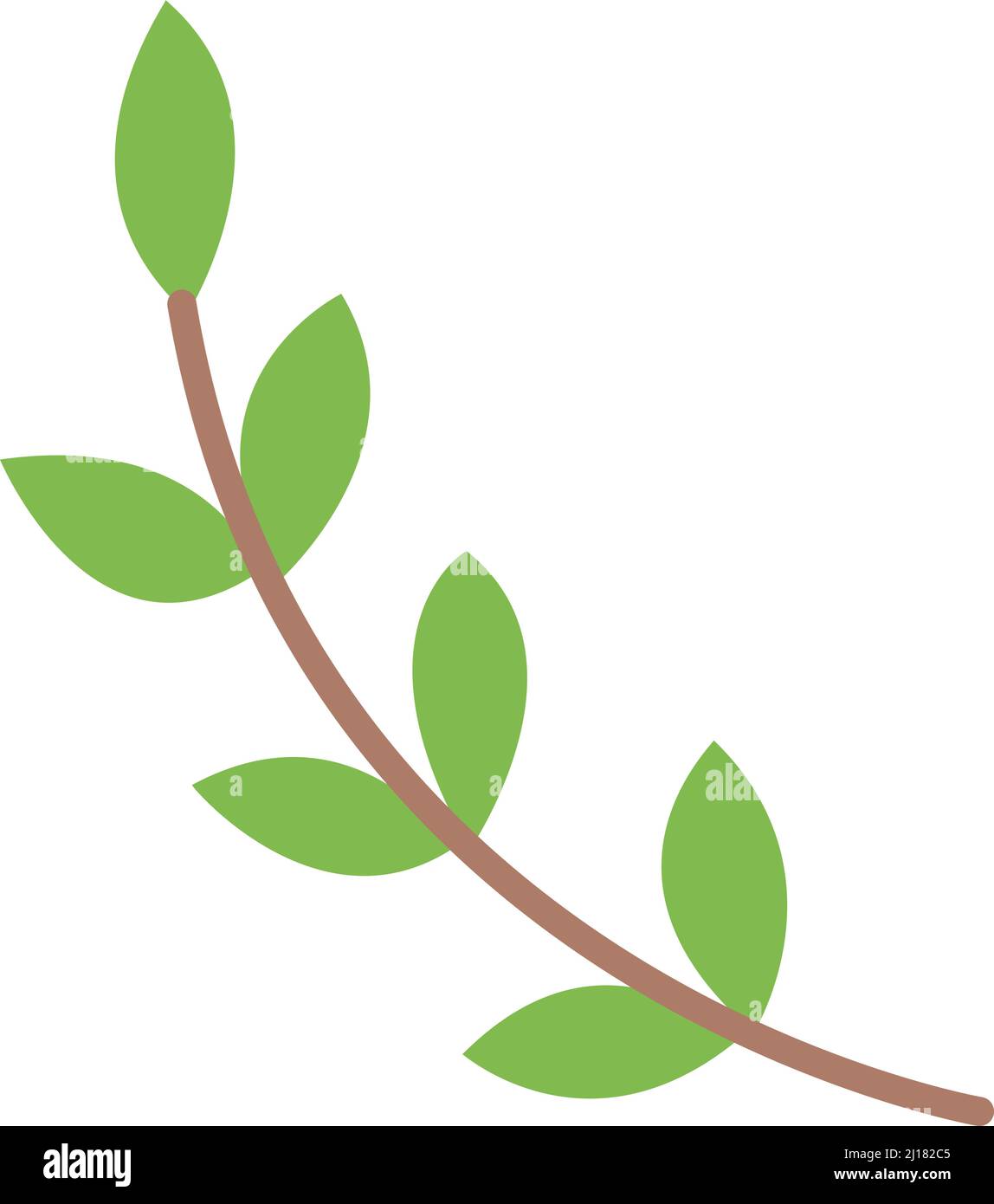 Symbol für den Zweig der grünen Blätter. Natur niedlich Symbol Stock Vektor