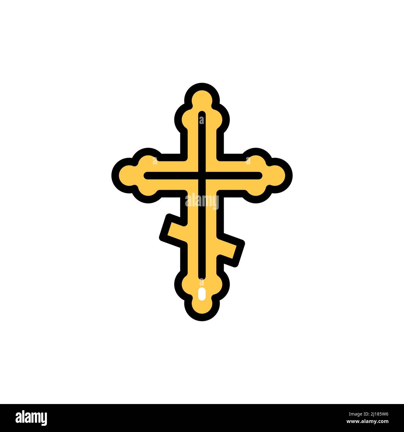 Kreuz jesus Linie Farbe Symbol. Isoliertes Vektorelement. Skizzieren Sie das Piktogramm für Webseite, mobile App, Promo Stock Vektor