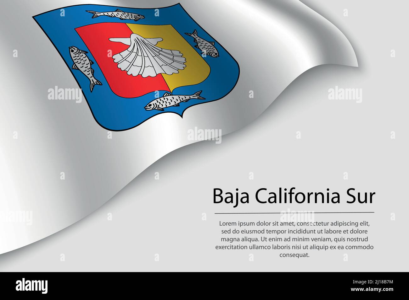 Die Wellenfahne von Baja California Sur ist eine Region von Mexiko. Banner- oder Ribbon-Vektorvorlage Stock Vektor