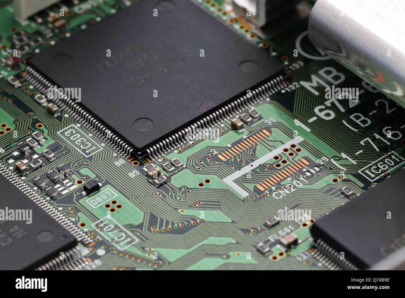 Nahaufnahme der Computerplatine Stockfoto