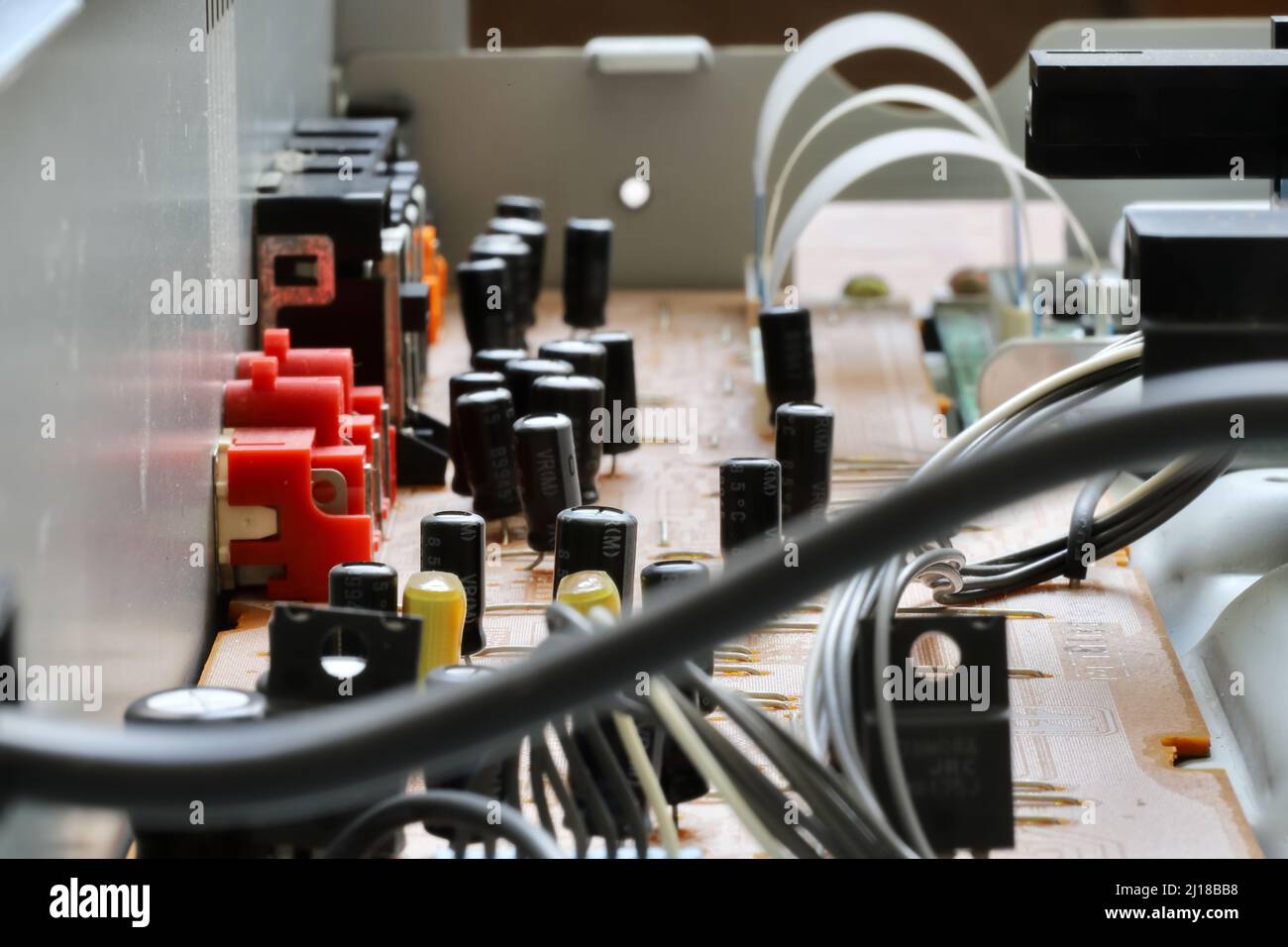 Elektronische Teile in einem Gerät Stockfoto