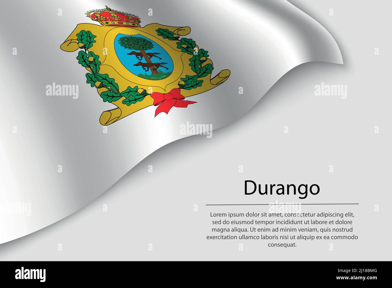 Die Wellenfahne von Durango ist eine Region von Mexiko. Banner- oder Ribbon-Vektorvorlage Stock Vektor