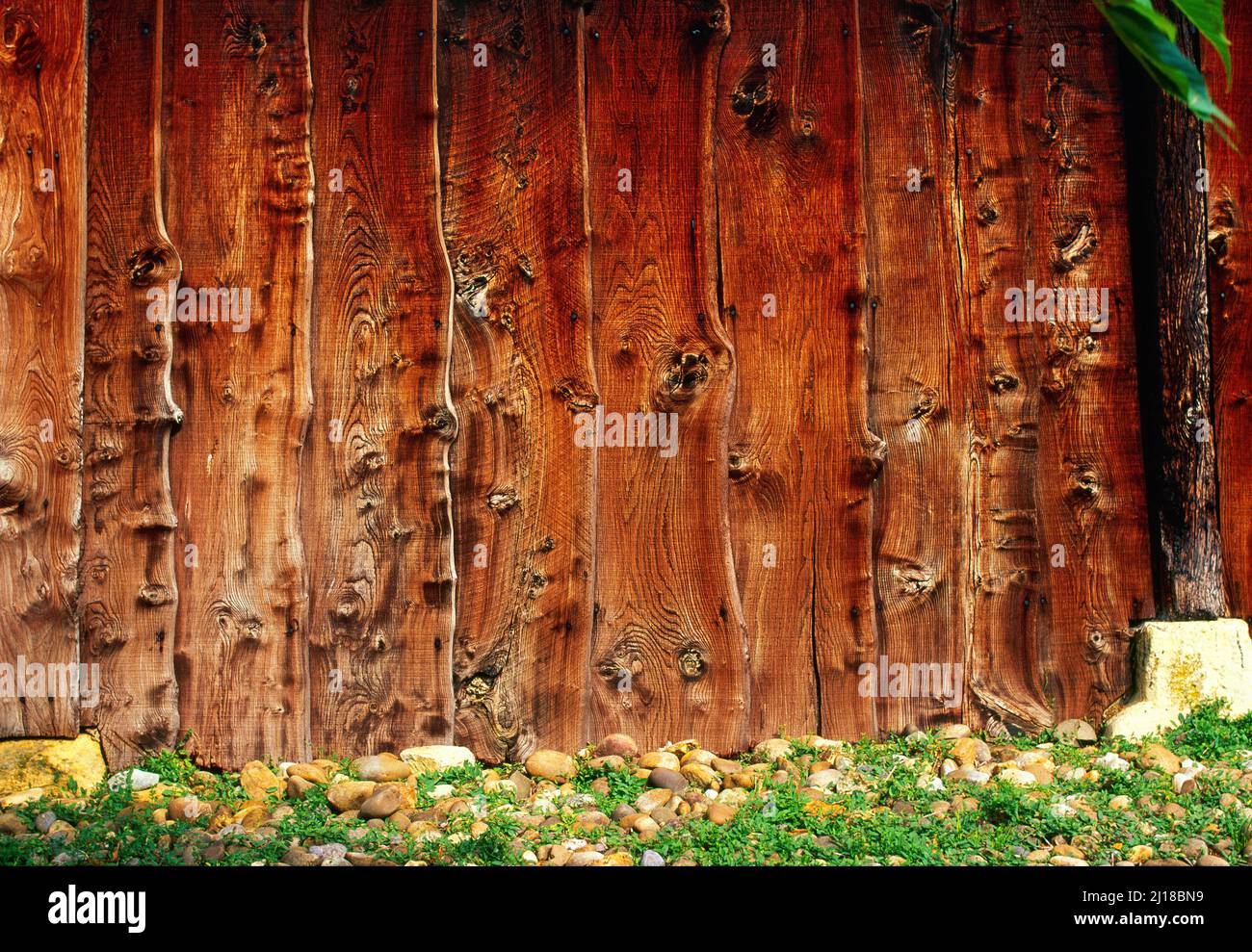 Holzplanken, geknüpft, Stockfoto