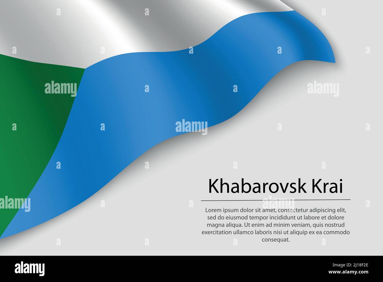 Die Flagge der Region Chabarowsk ist eine Region Russlands. Banner- oder Ribbon-Vektorvorlage Stock Vektor