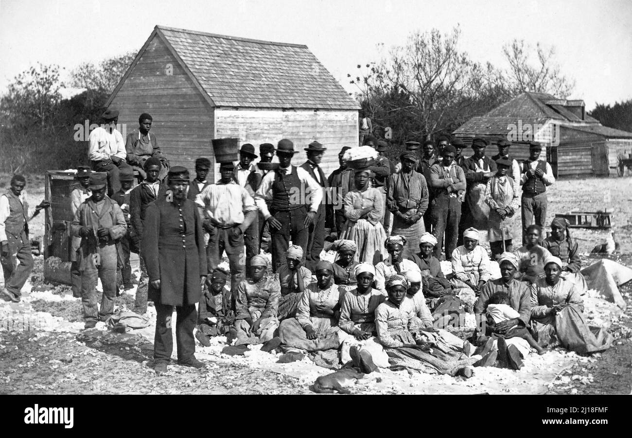 Sklaverei. Die Sklaven von General Thomas F. Drayton von Henry P. Moore, um 1862–1863 Stockfoto