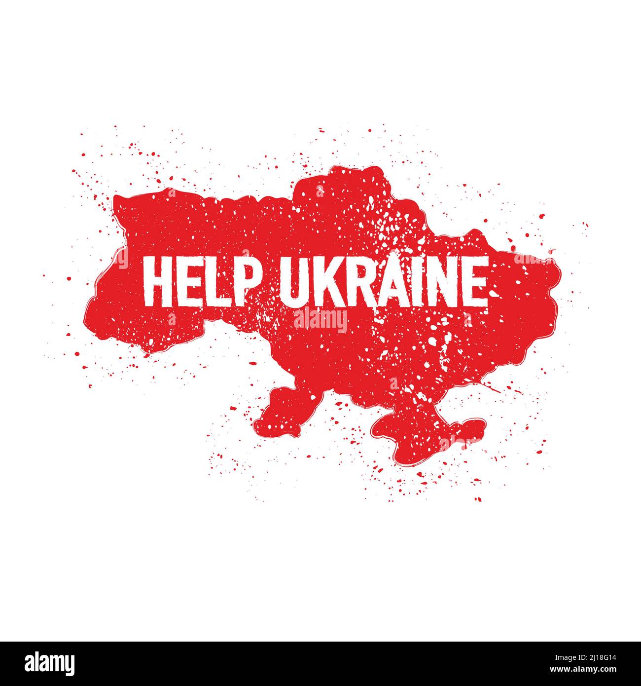 Hilfe Ukraine Karte Hintergrund rot Stock Vektor