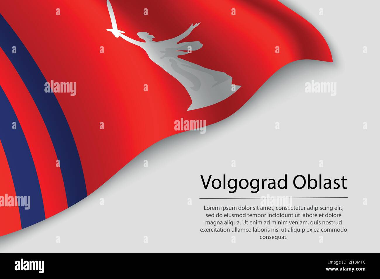 Die Flagge der Wolgograd-Region ist eine Region Russlands. Banner- oder Ribbon-Vektorvorlage Stock Vektor