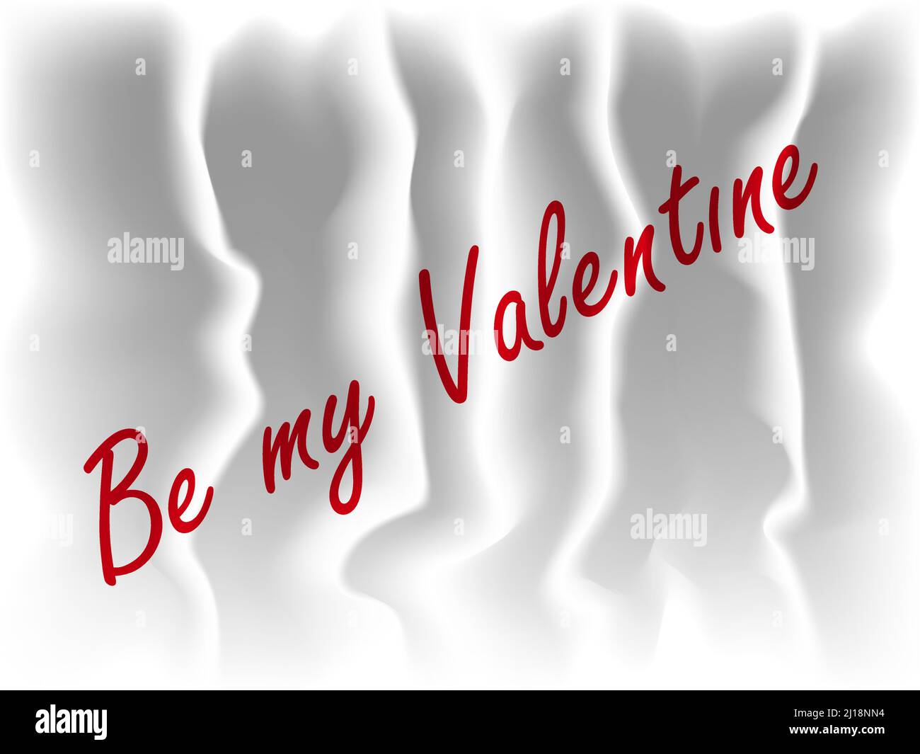 Vektorgrafik „Be my valentine“ für Poster, Grußkarten, Broschüren, Website-Design und Banner. Das Design verfügt über Papiertextur. Stock Vektor