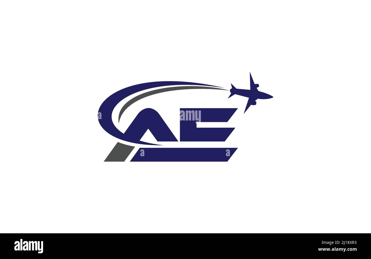 Flugzeug und Luftfahrt Logo Design Vektor für Fluggesellschaften, Flugtickets, Reisebüros mit Buchstaben für Marke und Geschäft Stock Vektor
