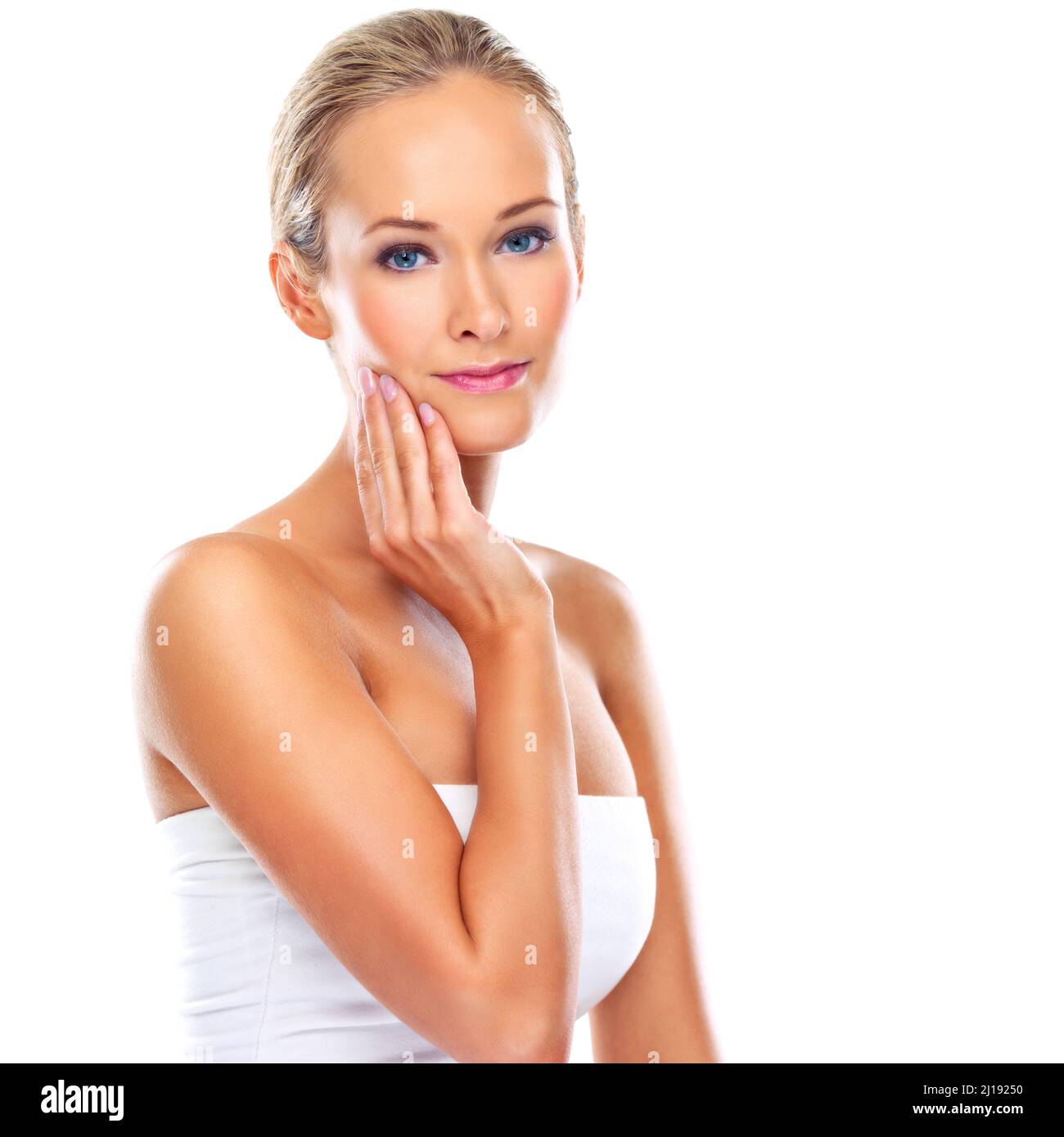 In jeder Hinsicht perfekt. Studio-Aufnahme einer schönen jungen Frau mit perfekter Haut isoliert auf Weiß - Dies ist eine alternative Version von iStock Datei Stockfoto