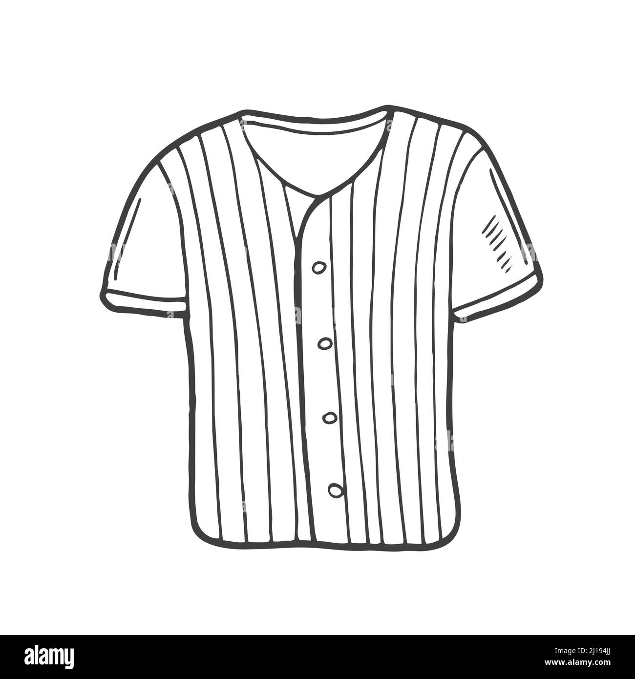 Doodle Baseballuniform. Sportbekleidung. T-Shirt und Hose. Vektor Stock Vektor