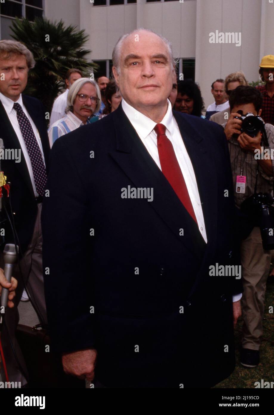 Marlon Brando im LA County Courthouse August 1990 Quelle Ralph