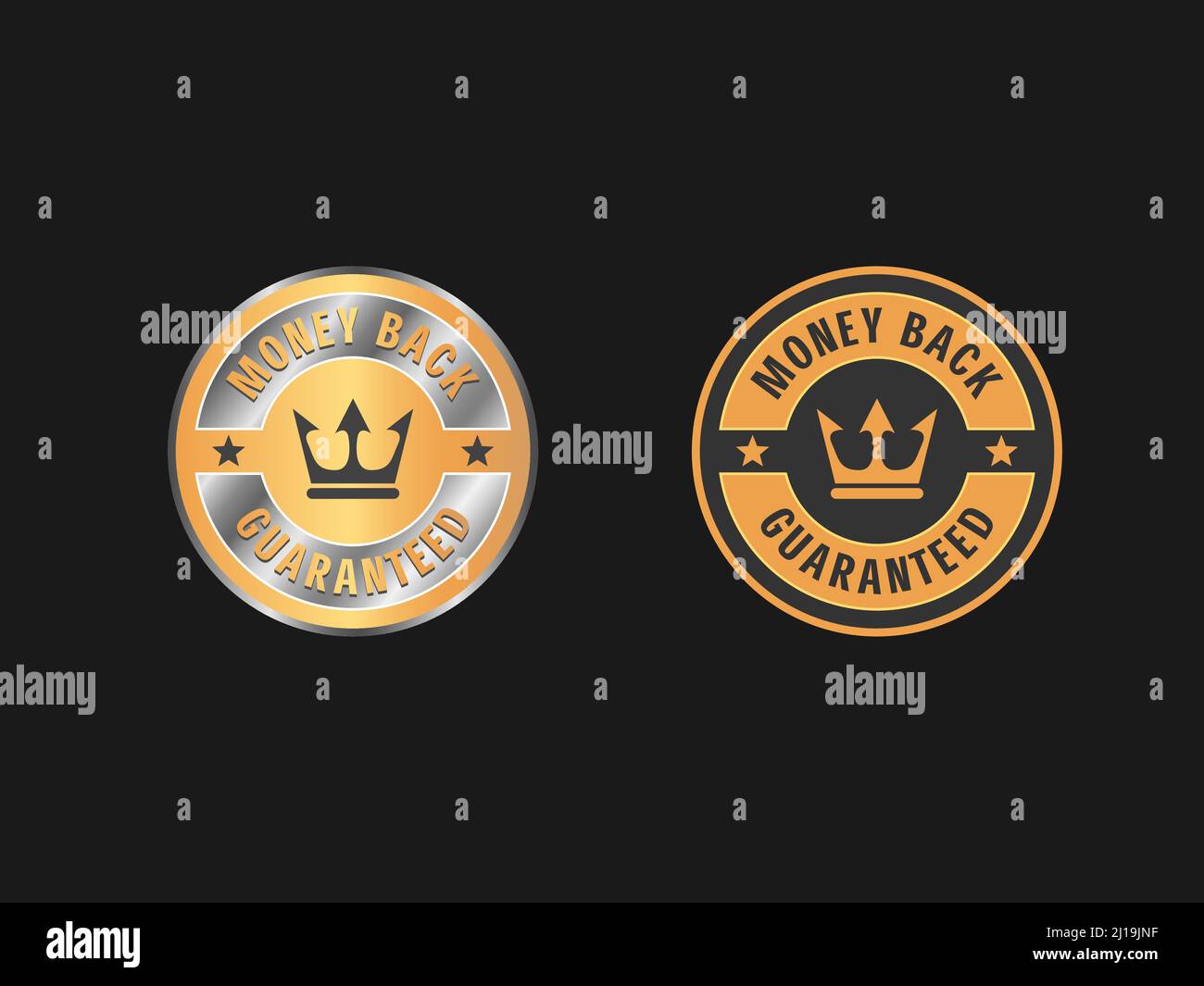 Geld-zurück-Garantie Abzeichen, Rückzahlung oder Sonderangebot isoliert Symbolvektor. Schnäppchen, Zertifikat oder Stempel, Shopping und Business Emblem. Safe shopp Stock Vektor