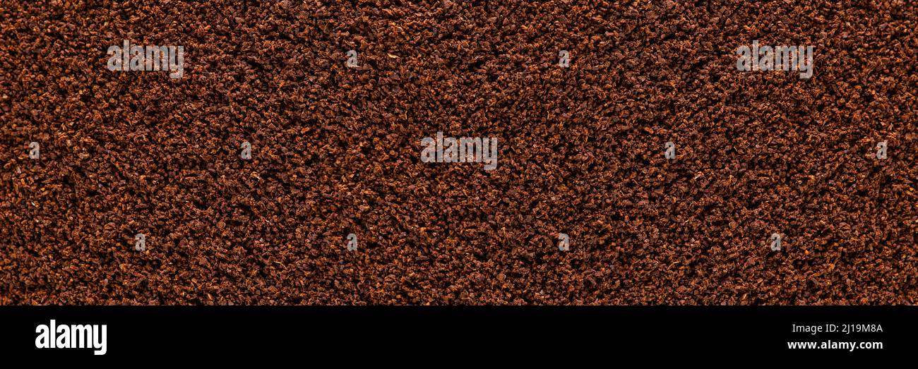 Kaffee mahlen Textur Hintergrund, Banner. Kaffeepulver abstrakten Hintergrund Stockfoto