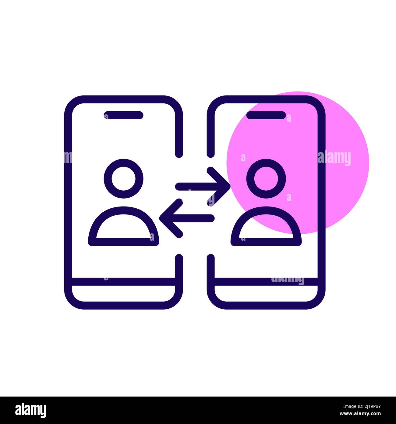 Peer-to-Peer-Geldtransfers oder -Zahlungen. Pixel Perfect, bearbeitbares Kontursymbol Stock Vektor