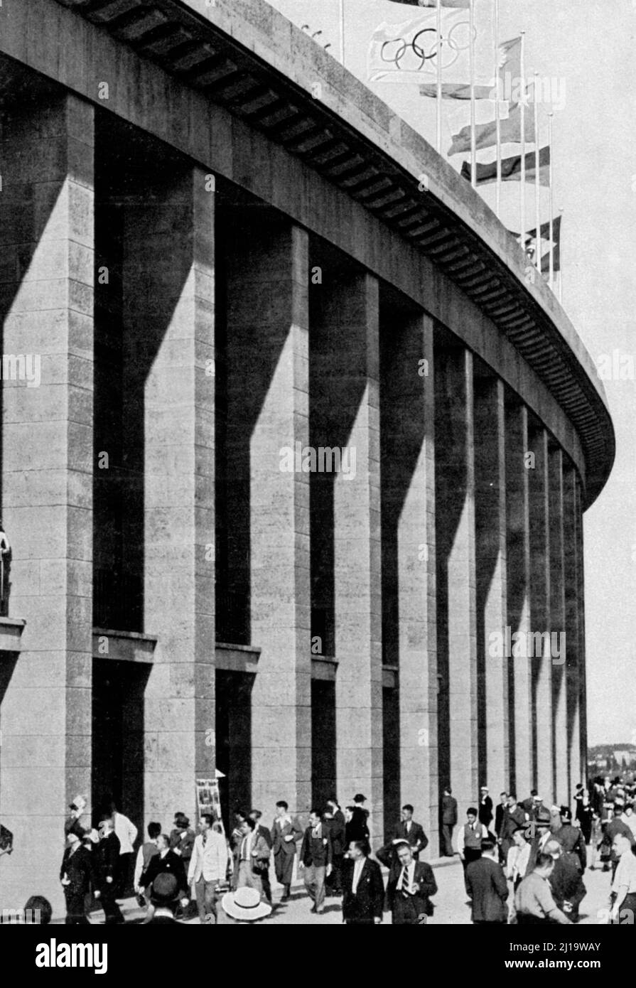Der Portikus des Olympiastadions Stockfoto