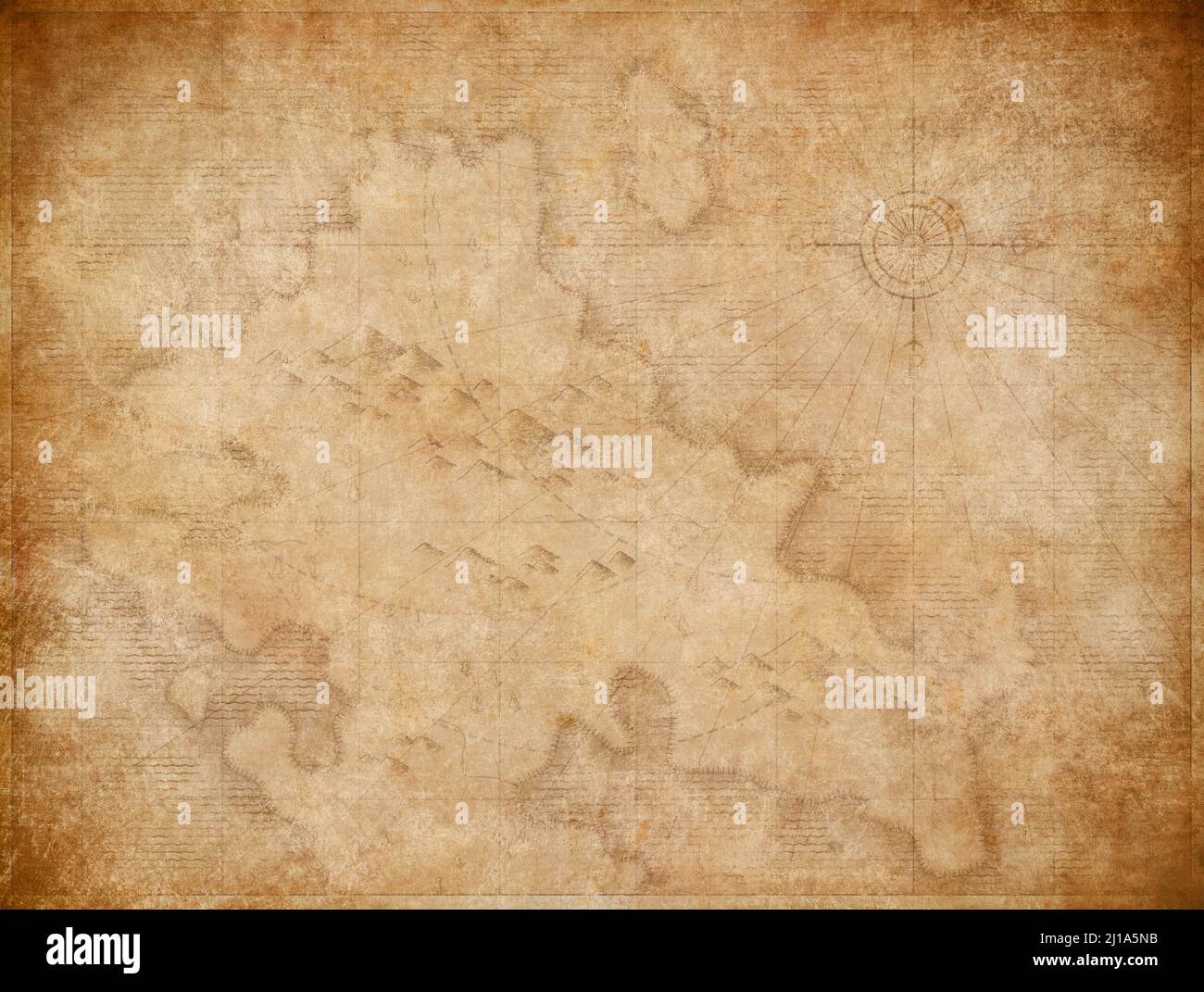 Mittelalterliche nautische Piraten Karte Hintergrund Stockfoto