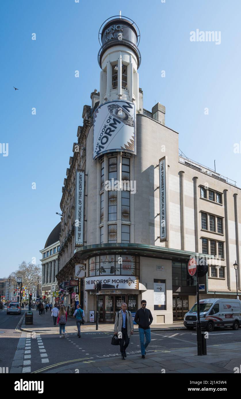 Außenansicht des Prince of Wales Theaters. Coventry Street, London, England, Großbritannien. Stockfoto