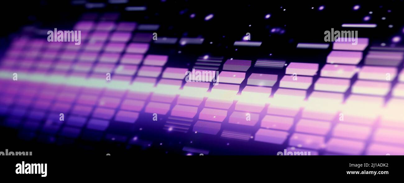 Sound Equalizer. Wellenmuster der Musiktöne auf dem Bildschirm. Digitaler Equalizer. Moderne Song Equalizer dunklen Hintergrund. Bunte Wellenform Stockfoto