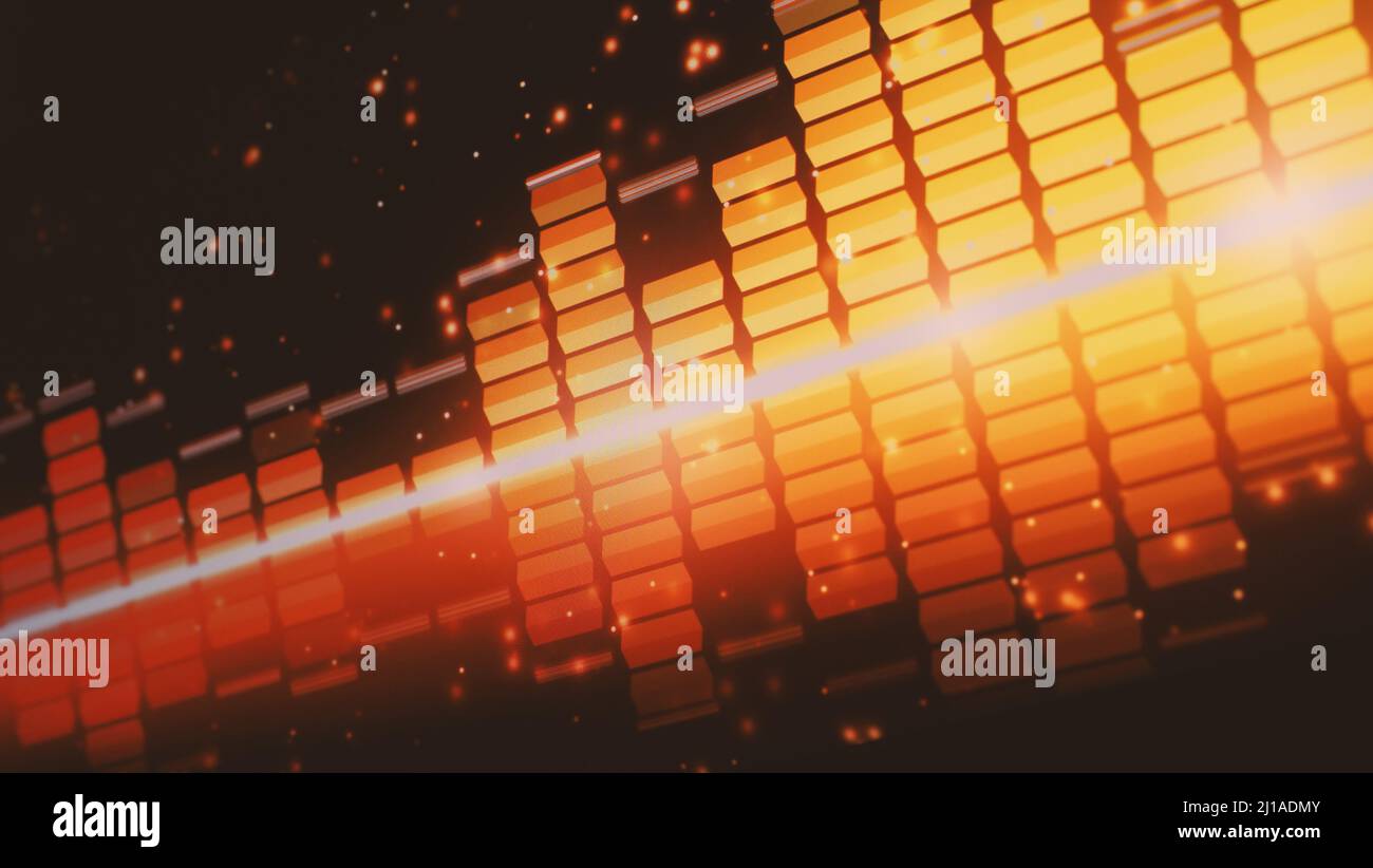 Sound Equalizer. Wellenmuster der Musiktöne auf dem Bildschirm. Digitaler Equalizer. Moderne Song Equalizer dunklen Hintergrund. Bunte Wellenform Stockfoto