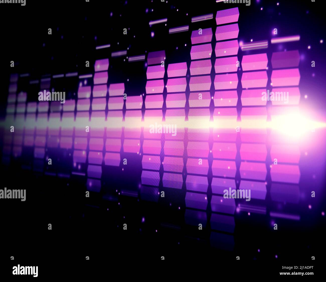 Sound Equalizer. Wellenmuster der Musiktöne auf dem Bildschirm. Digitaler Equalizer. Moderne Song Equalizer dunklen Hintergrund. Bunte Wellenform Stockfoto