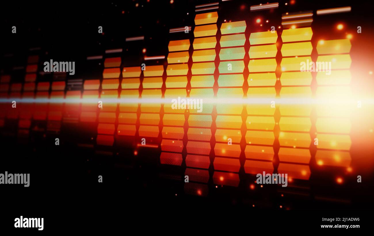 Sound Equalizer. Wellenmuster der Musiktöne auf dem Bildschirm. Digitaler Equalizer. Moderne Song Equalizer dunklen Hintergrund. Bunte Wellenform Stockfoto