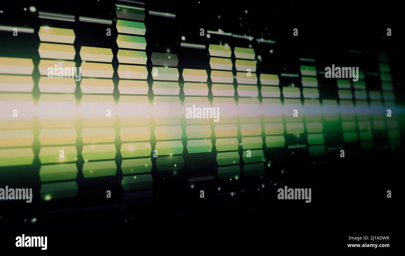 Sound Equalizer. Wellenmuster der Musiktöne auf dem Bildschirm. Digitaler Equalizer. Moderne Song Equalizer dunklen Hintergrund. Bunte Wellenform Stockfoto