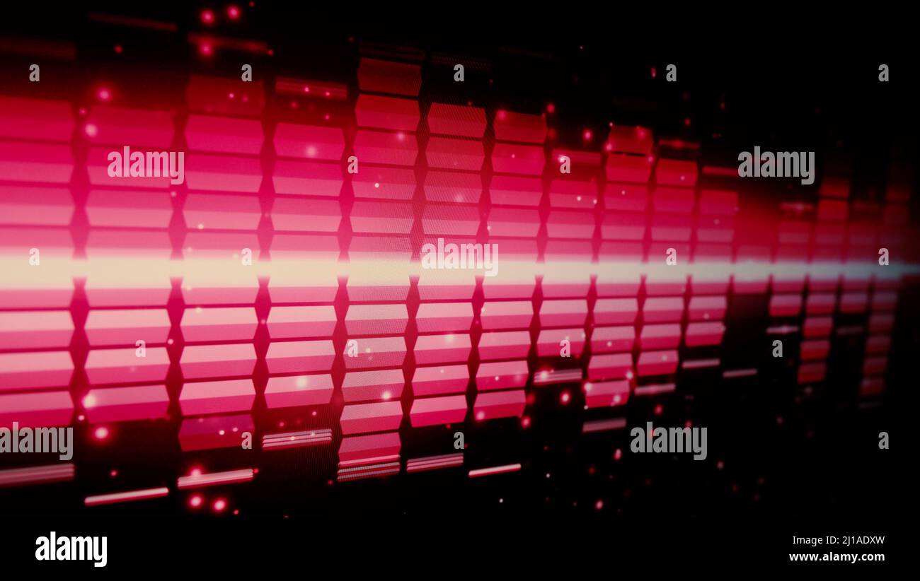 Sound Equalizer. Wellenmuster der Musiktöne auf dem Bildschirm. Digitaler Equalizer. Moderne Song Equalizer dunklen Hintergrund. Bunte Wellenform Stockfoto