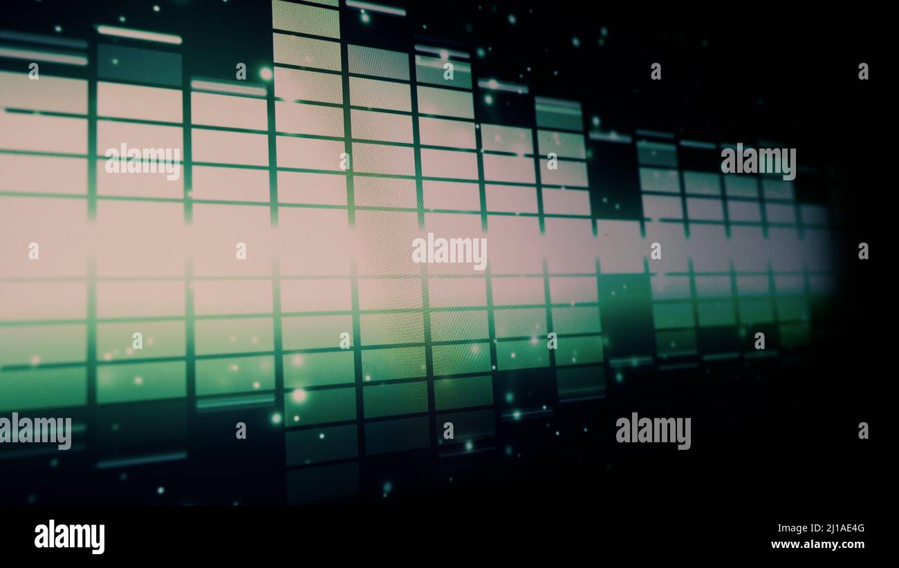 Sound Equalizer. Wellenmuster der Musiktöne auf dem Bildschirm. Digitaler Equalizer. Moderne Song Equalizer dunklen Hintergrund. Bunte Wellenform Stockfoto