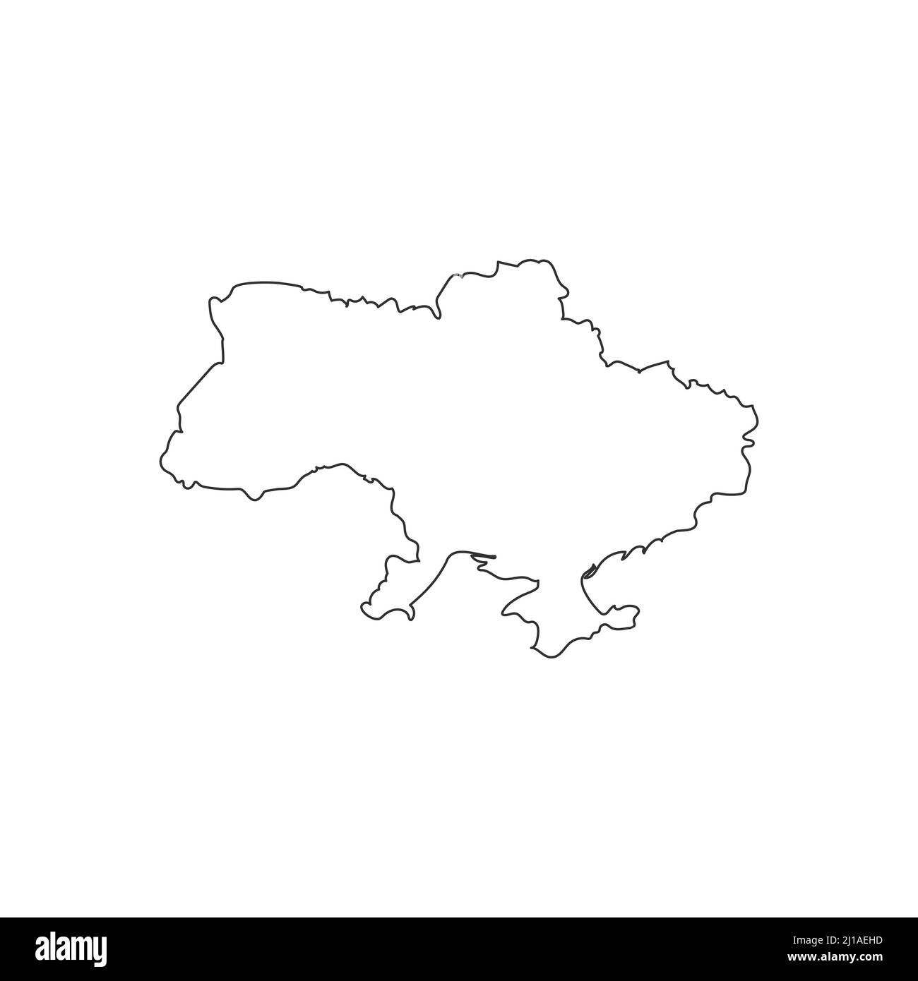 Schwarze ukrainische Karte mit bearbeitbarer Kontur. Minimalistisches Design. Vektorgrafik für Rohware isoliert Stock Vektor