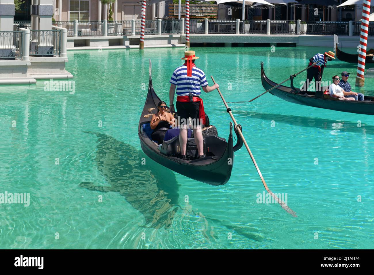 Las Vegas Nevada, USA 5. September 2021 Gondelfahrt. Grand Canal im Venetian Resort Hotel Casino Las Vegas Stockfoto