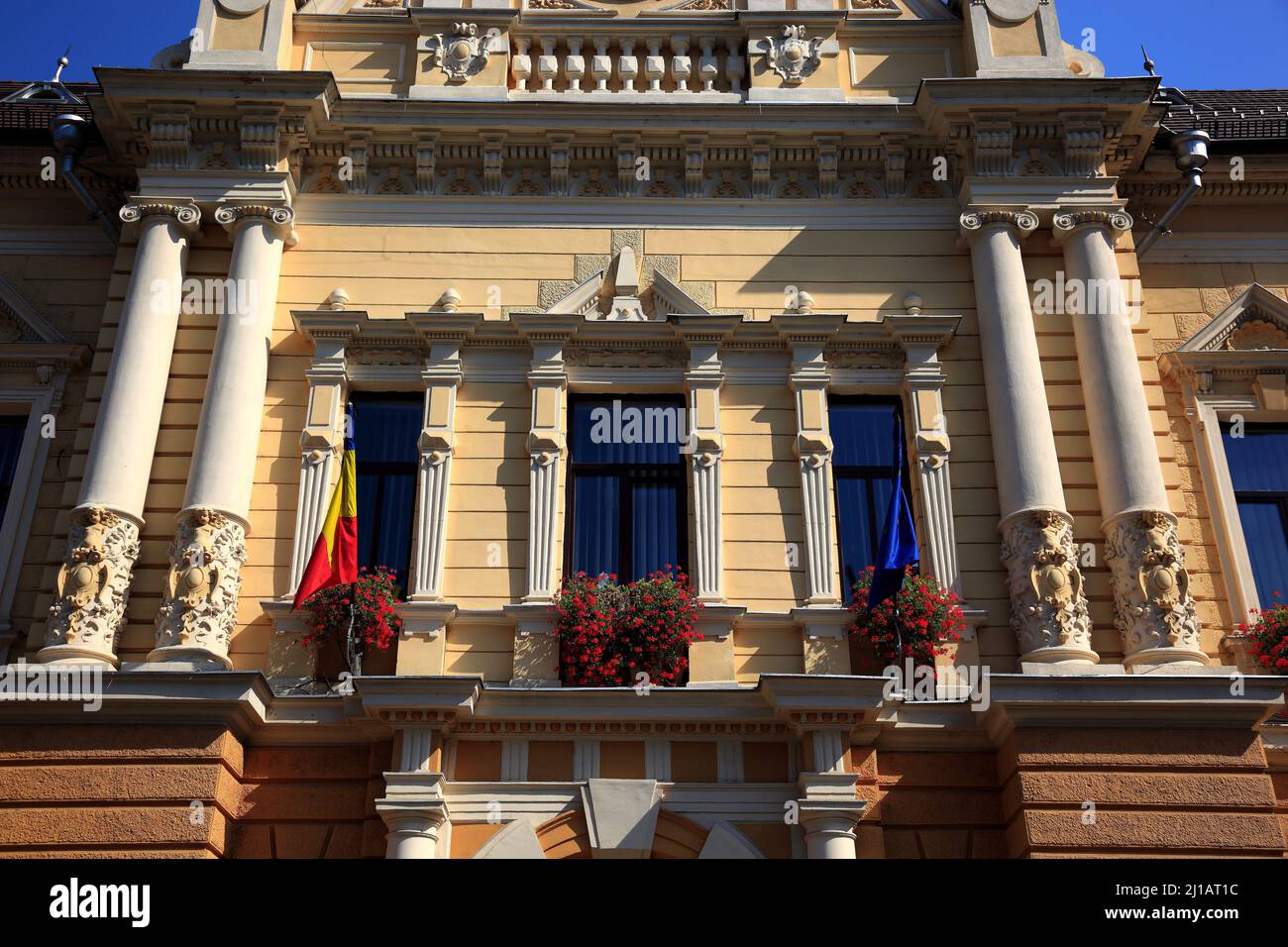 Historisches Rathaus von Brasov, Kronstadt, Siebenbürgen, Rumänien / Historisches Rathaus von Brasov, Brasov, Siebenbürgen, Rumänien (Aufnahmedatum k Stockfoto
