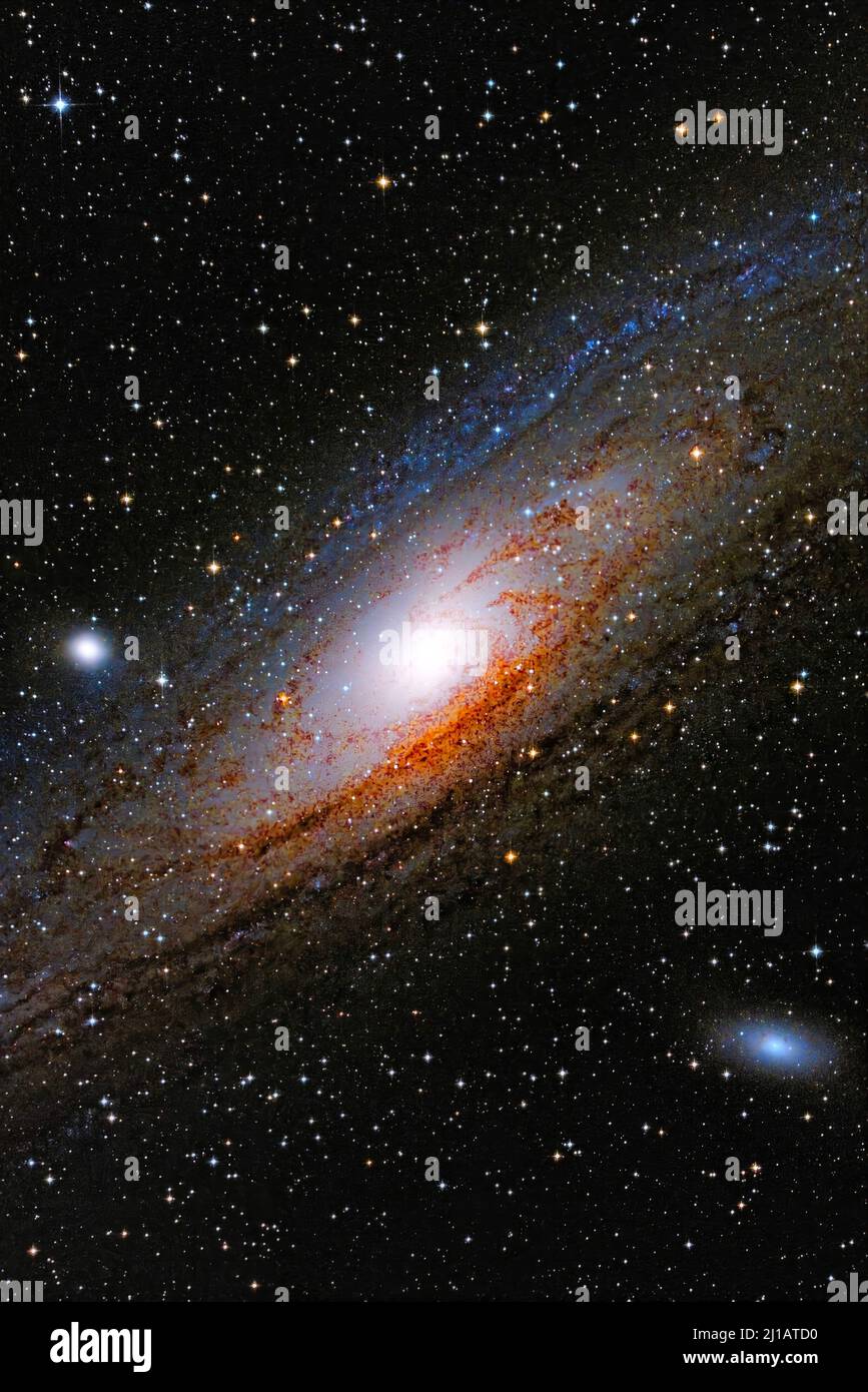 Ein schöner Blick auf die Andromeda-Galaxie Stockfoto