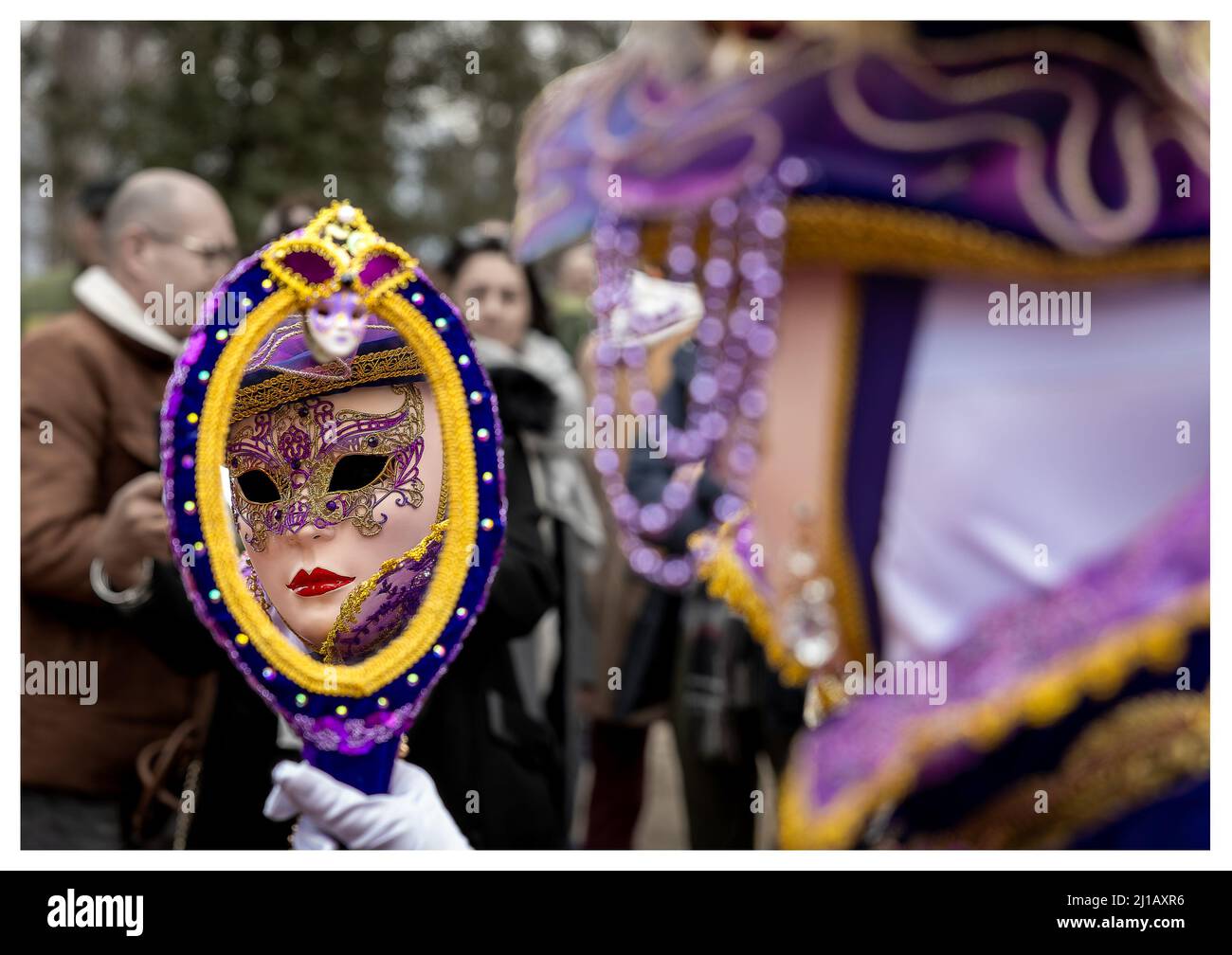 Defile durant le carnaval venitien d'Annecy, Frankreich Stockfoto