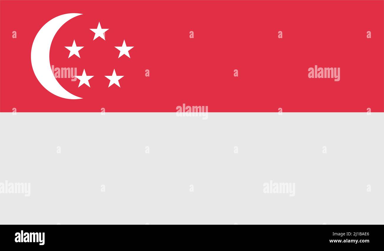 Die Flagge von Singapur. Ein Land in Südostasien. Bearbeitbarer Vektor. Stock Vektor