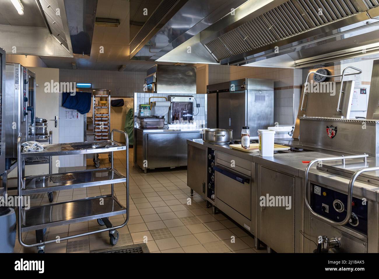 KÜCHE UND GASTRONOMIE, GYMNASIUM RUGLES, EURE, NORMANDIE, FRANKREICH Stockfoto