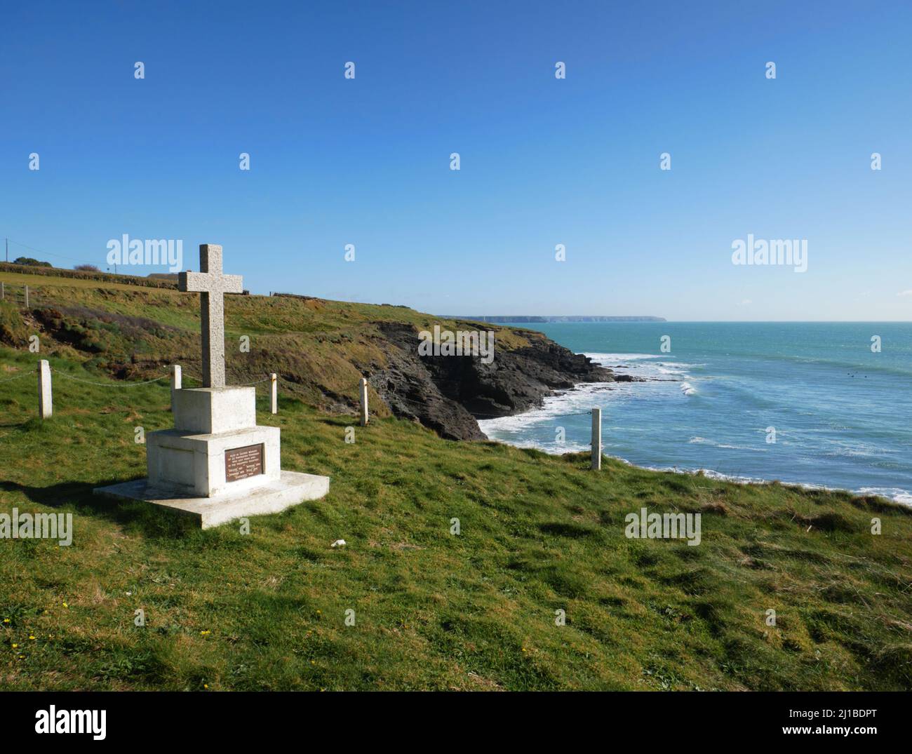 Denkmal für die Verabschiedung des Grylls Act, Porthleven, Cornwall. Stockfoto