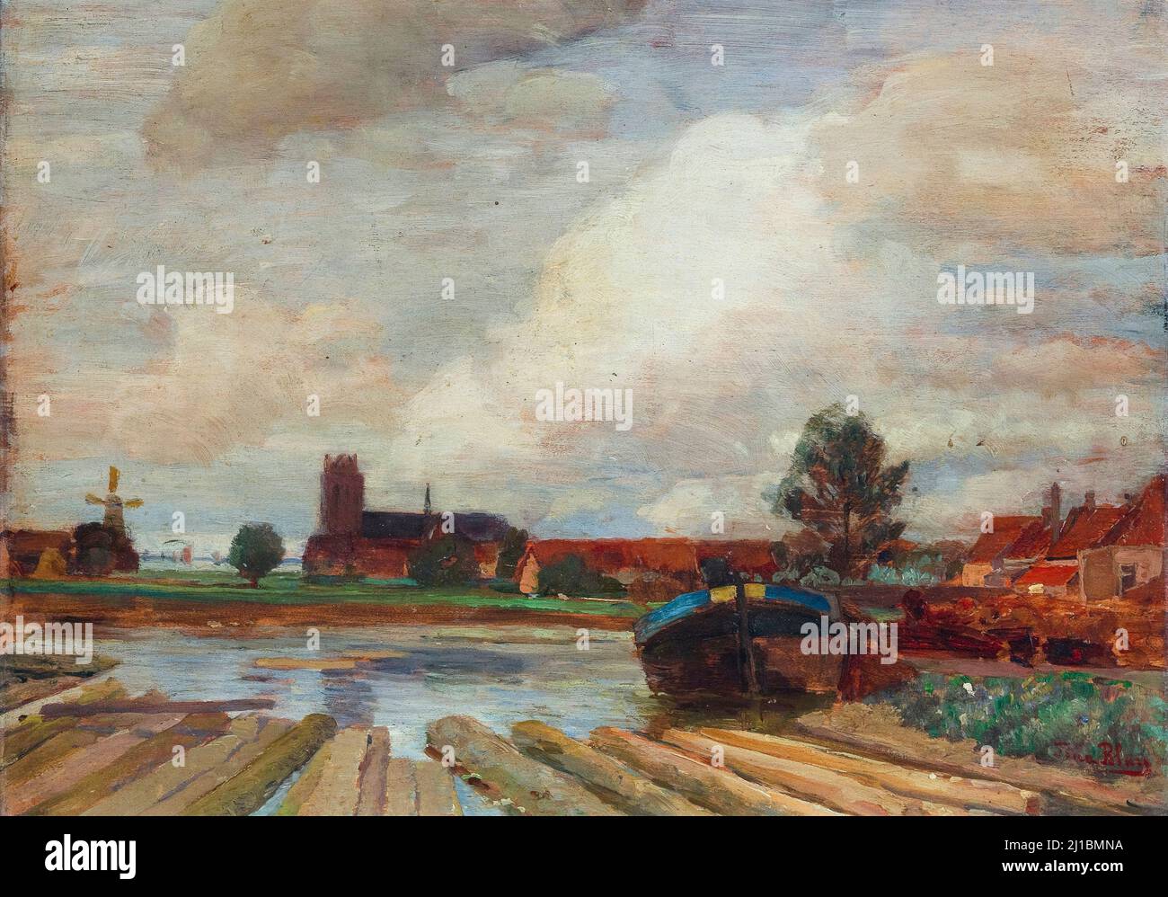 Tina Blau, Dordrecht, Landschaftsmalerei in Öl, vor 1916 Stockfoto